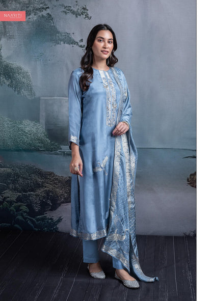 Quila Naariti Silk Jacquard Pant Style Suits Wholesaler