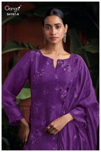 Quina 4197 Ganga Designer Salwar Suits Manufacturer