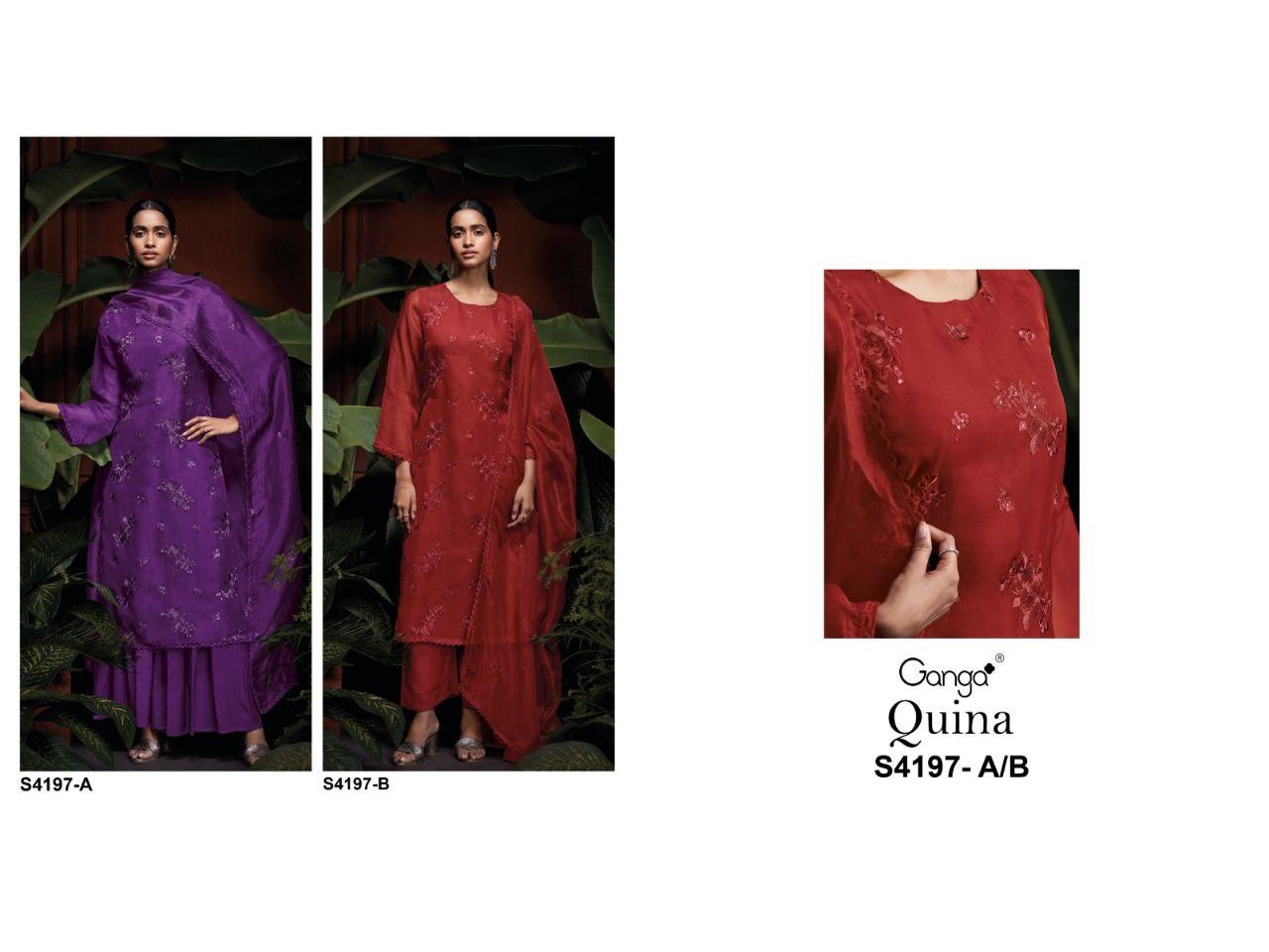 Quina 4197 Ganga Designer Salwar Suits Manufacturer