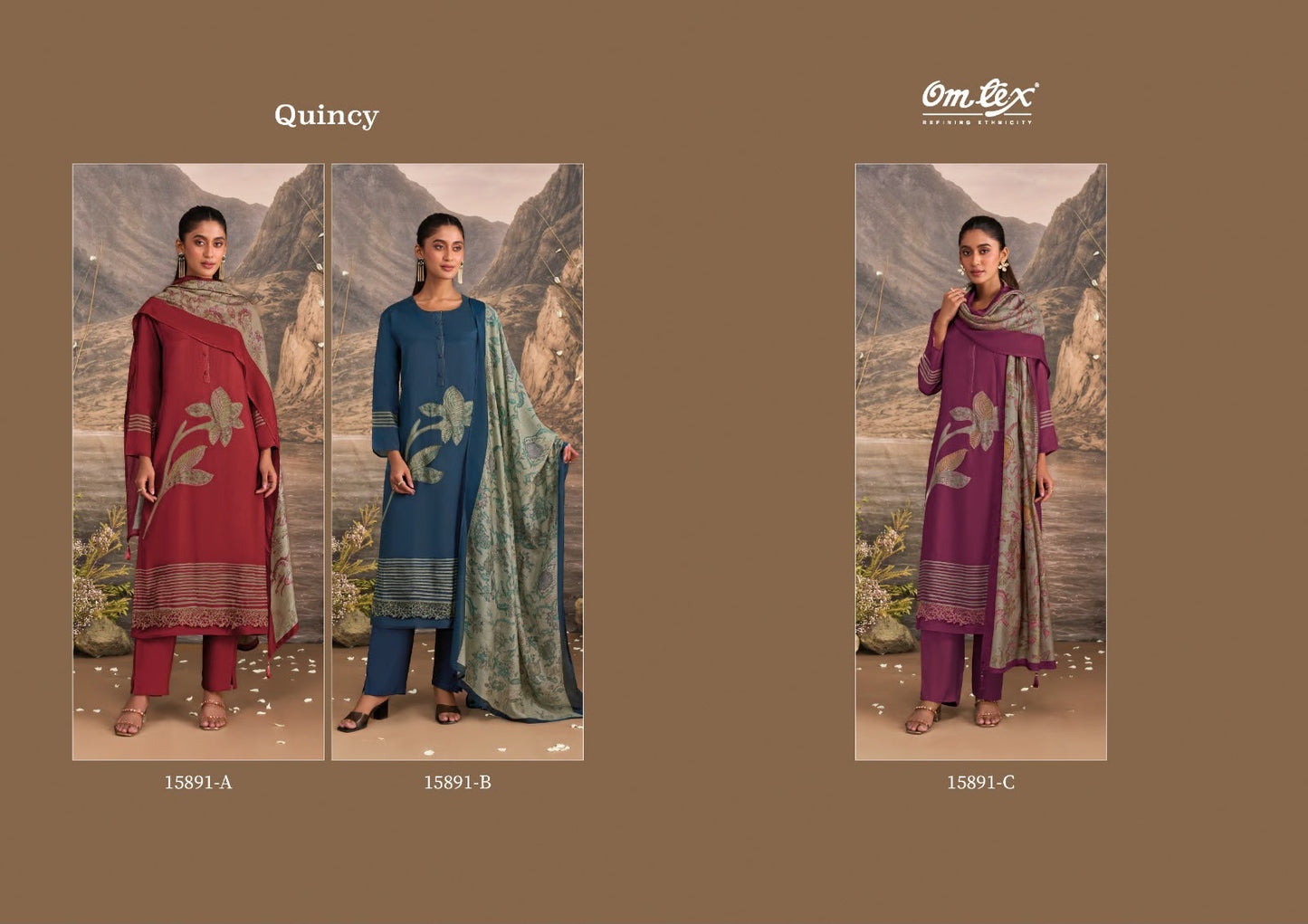 Quincy Omtex Muslin Silk Pant Style Suits Wholesale Price
