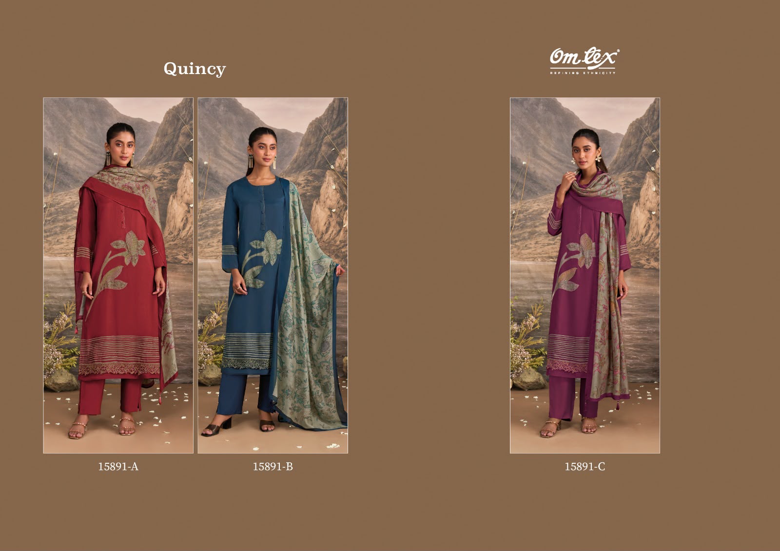 Quincy Omtex Muslin Silk Pant Style Suits Wholesale Price