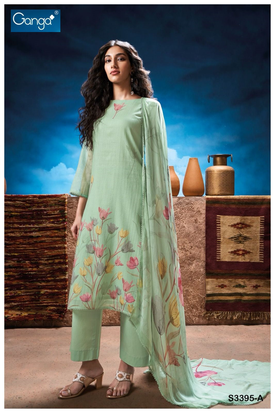 Quinlyn 3395 Ganga Pure Viscose Pant Style Suits Wholesaler Gujarat