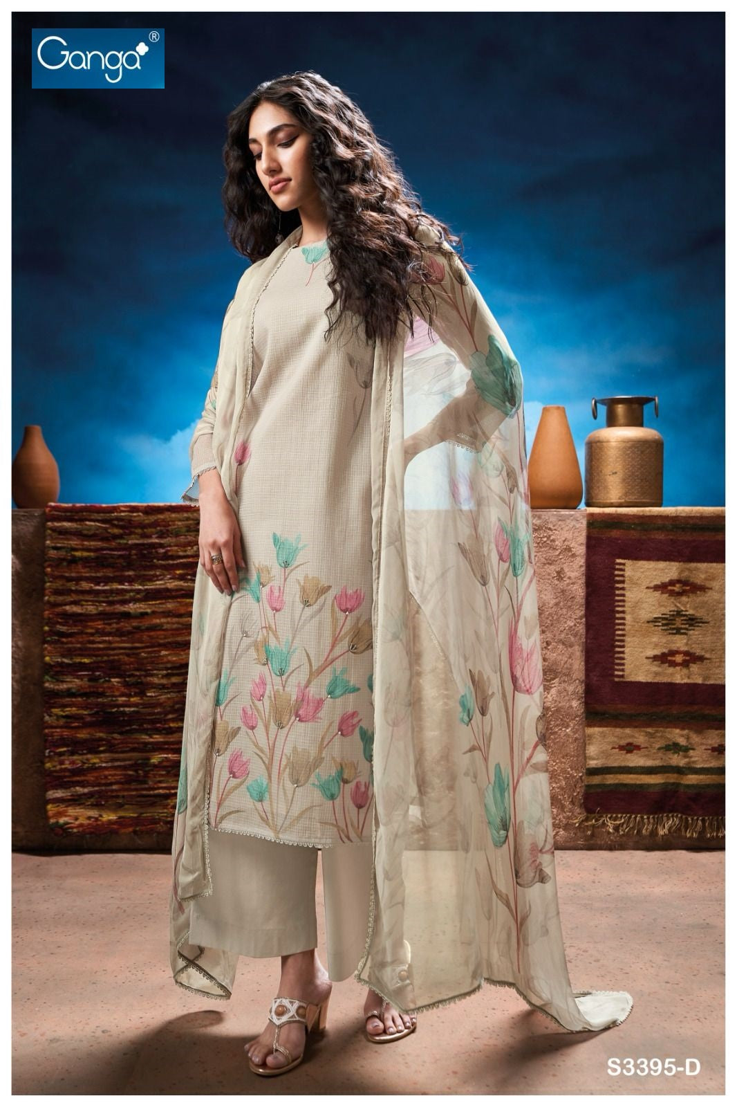 Quinlyn 3395 Ganga Pure Viscose Pant Style Suits Wholesaler Gujarat