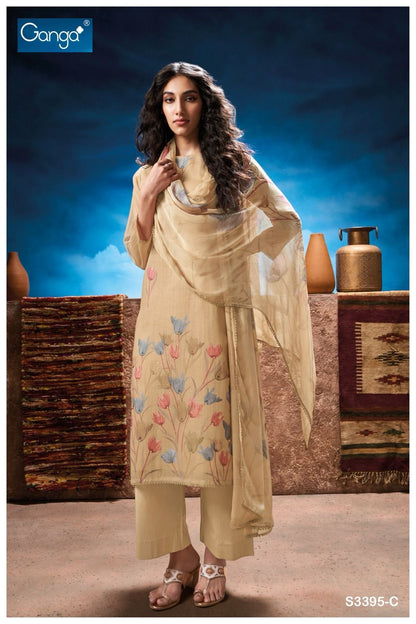 Quinlyn 3395 Ganga Pure Viscose Pant Style Suits Wholesaler Gujarat