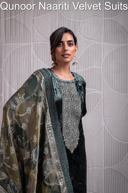Qunoor Naariti Velvet Suits Supplier India