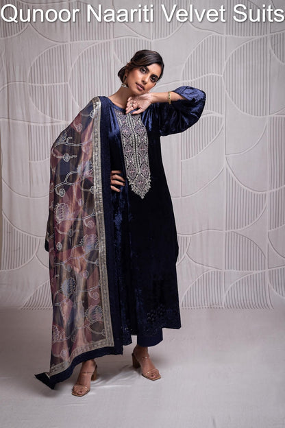 Qunoor Naariti Velvet Suits Supplier India