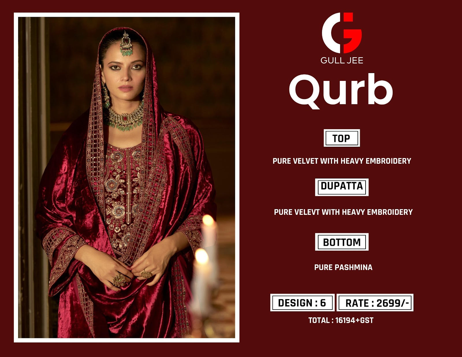 Qurb Gull Jee Velvet Suits Supplier India