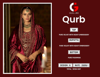 Qurb Gull Jee Velvet Suits Supplier India