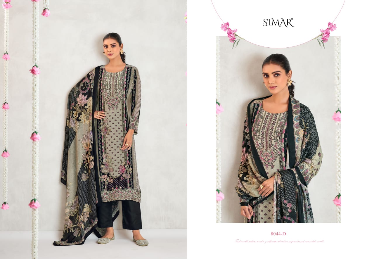 Qurbat 8044 Simar Natural Crape Pant Style Suits Wholesale