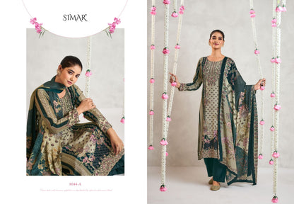 Qurbat 8044 Simar Natural Crape Pant Style Suits Wholesale