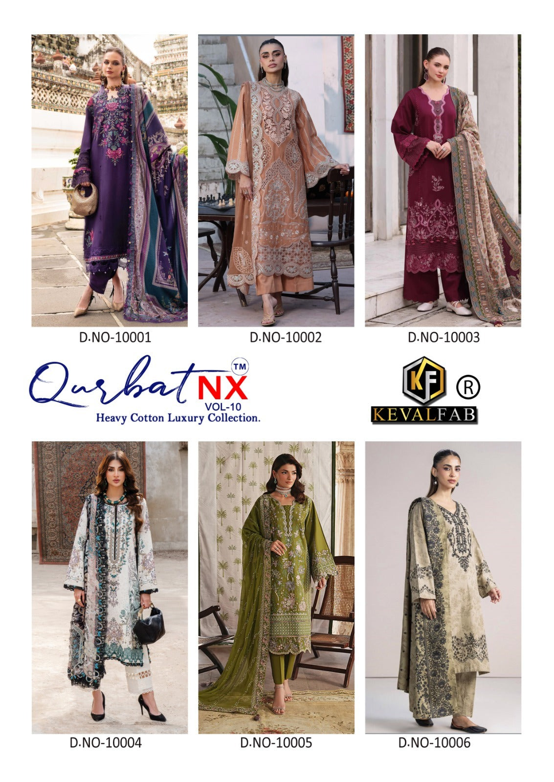 Qurbat Nx Vol 10 Keval Fab Mix Cotton Karachi Salwar Suits Exporter Gujarat