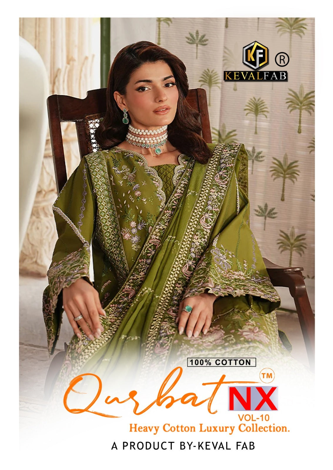 Qurbat Nx Vol 10 Keval Fab Mix Cotton Karachi Salwar Suits Exporter Gujarat