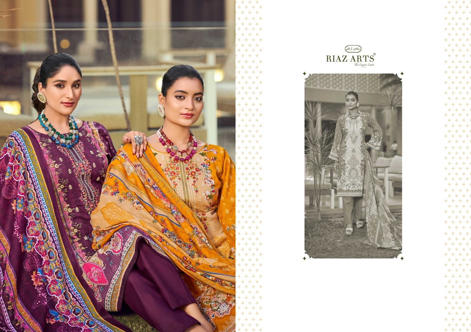 Qurbat Riaz Art Lawn Karachi Salwar Suits Exporter