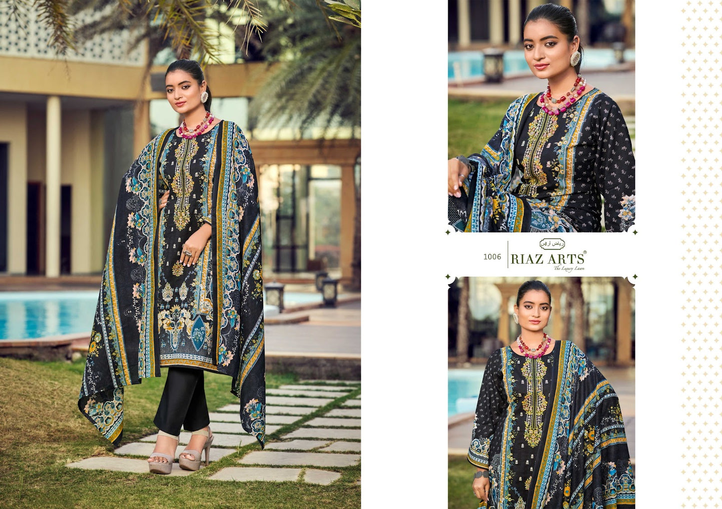 Qurbat Riaz Art Lawn Karachi Salwar Suits Exporter