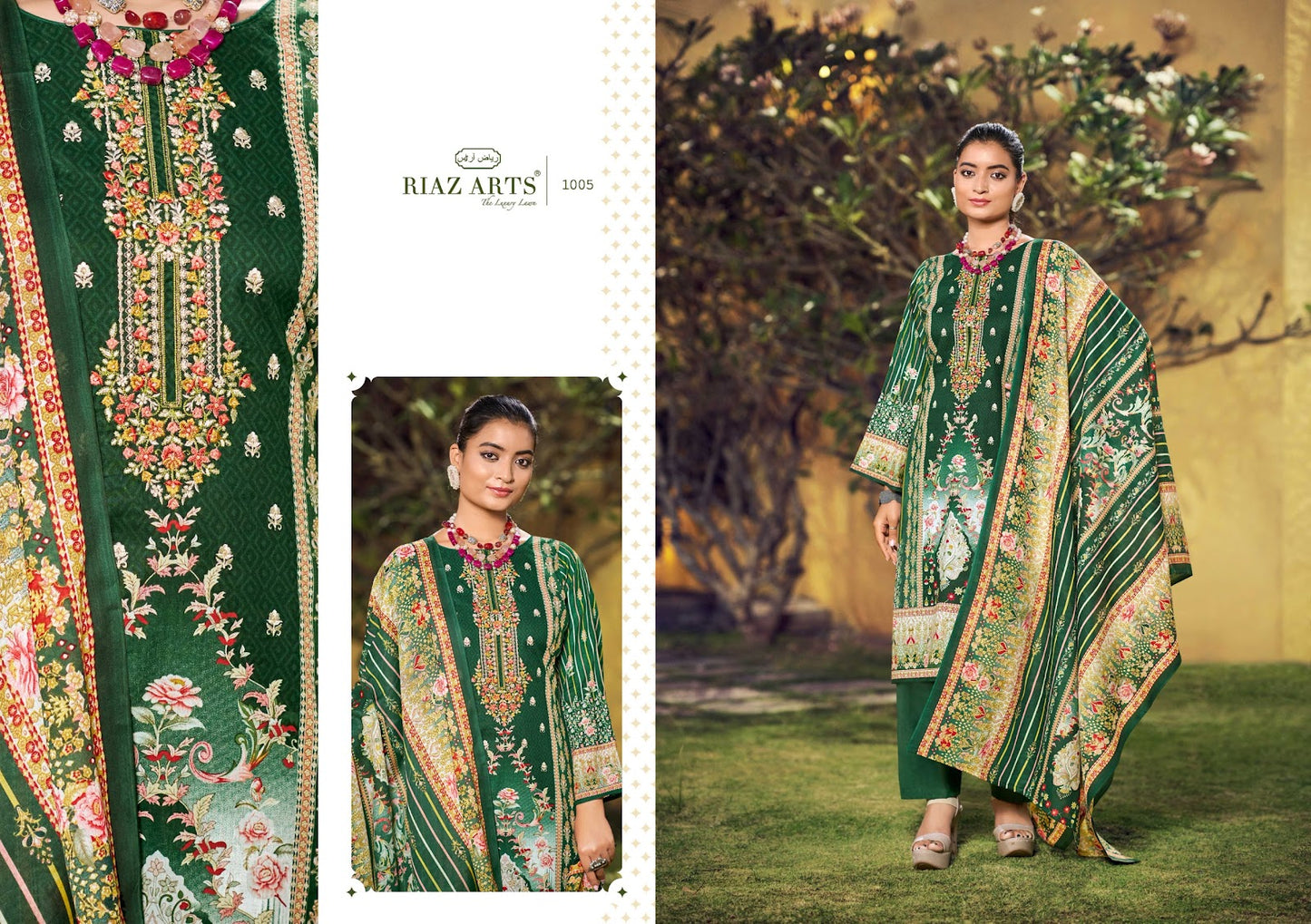 Qurbat Riaz Art Lawn Karachi Salwar Suits Exporter