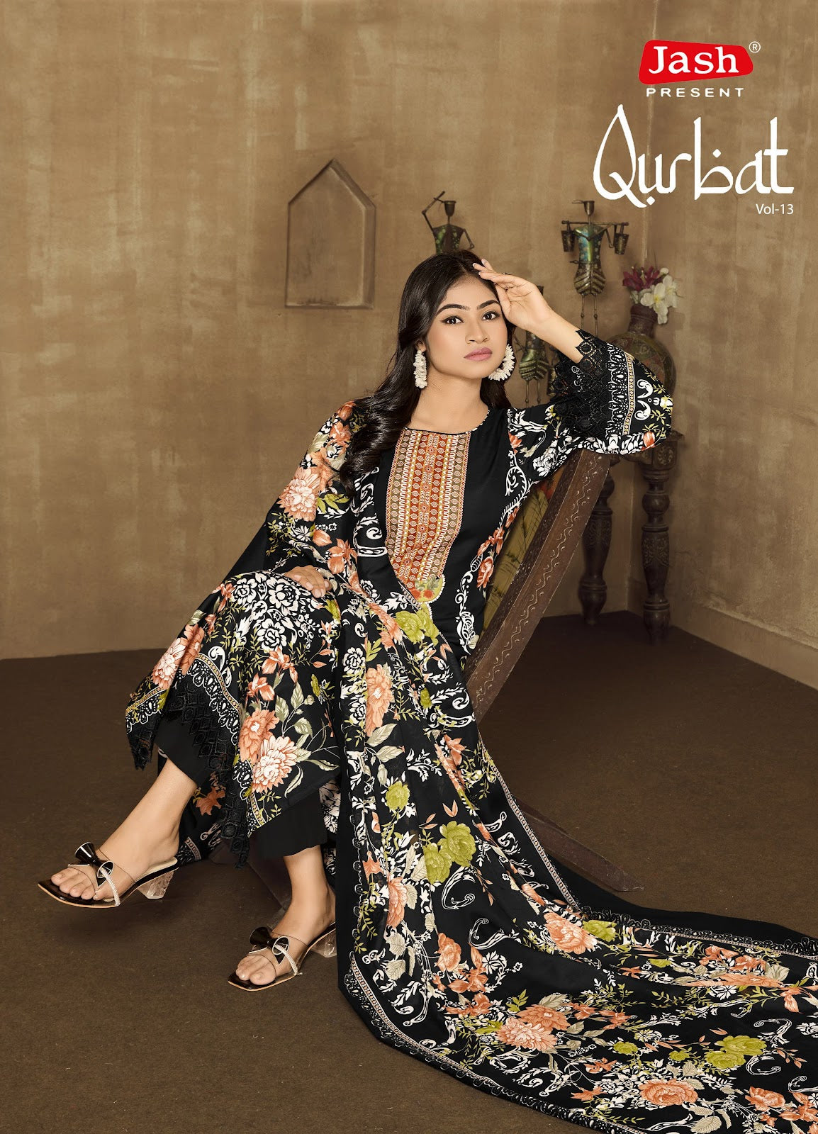 Qurbat Vol 13 Jash Cotton Karachi Salwar Suits Wholesale Rate