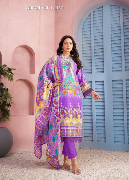 Qurbat Vol 3 Jash Cotton Karachi Salwar Suits Wholesale Price