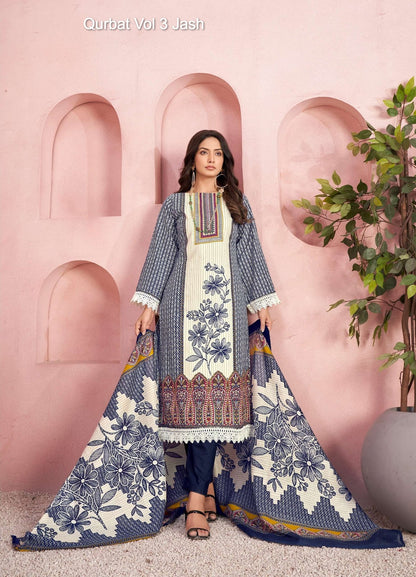 Qurbat Vol 3 Jash Cotton Karachi Salwar Suits Wholesale Price