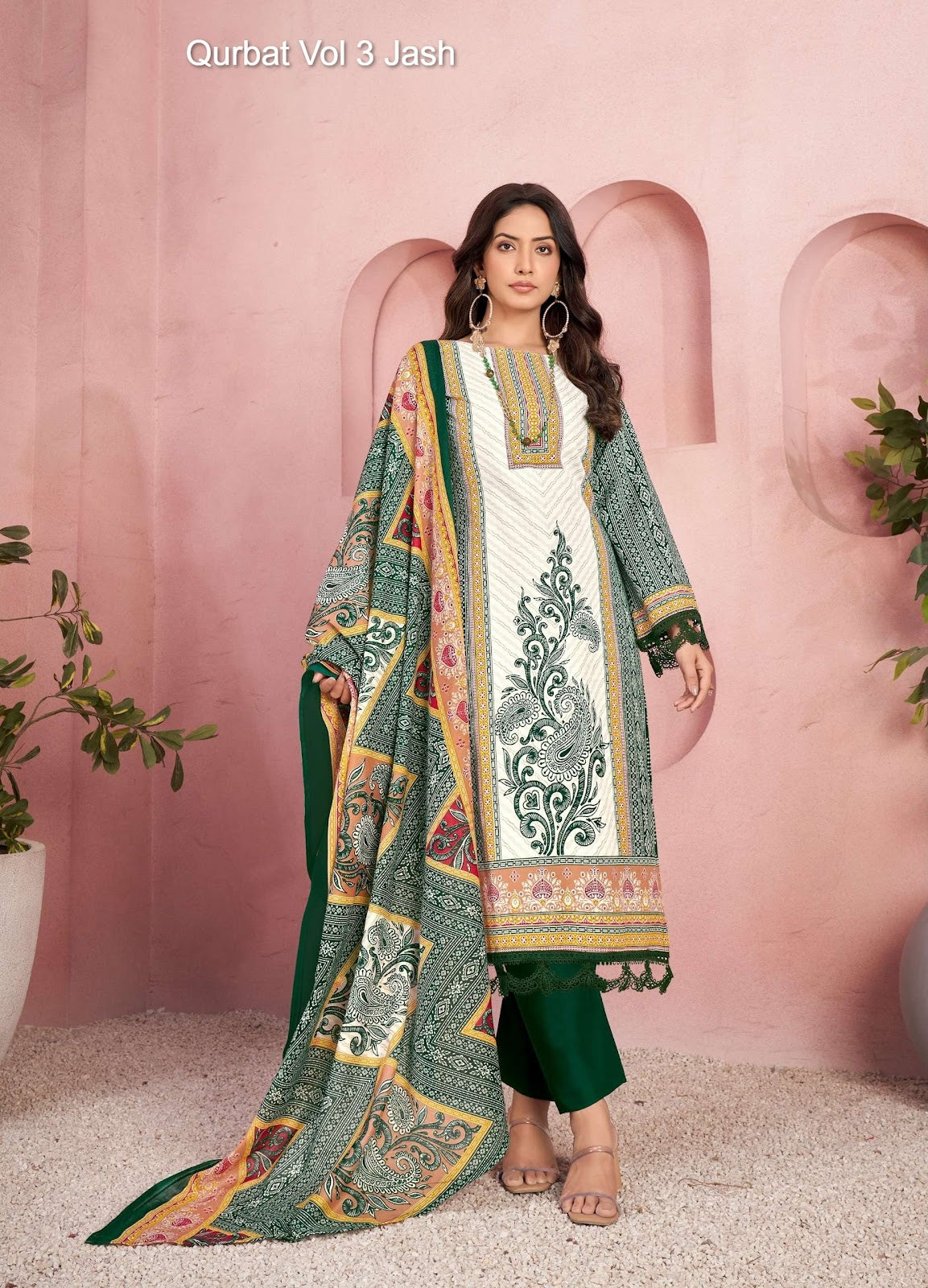 Qurbat Vol 3 Jash Cotton Karachi Salwar Suits Wholesale Price