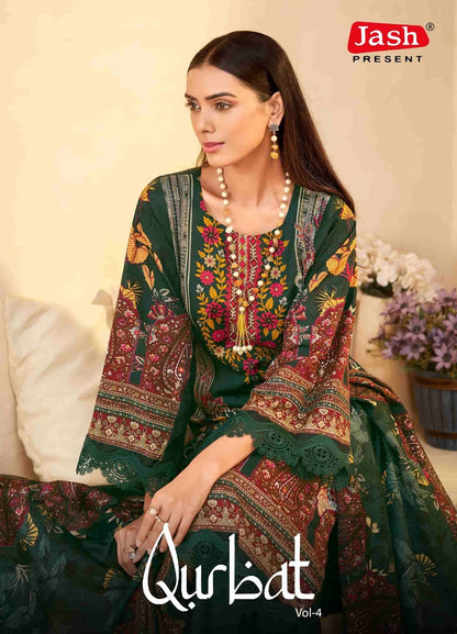 Qurbat Vol 4 Jash Cotton Karachi Salwar Suits Wholesale Rate