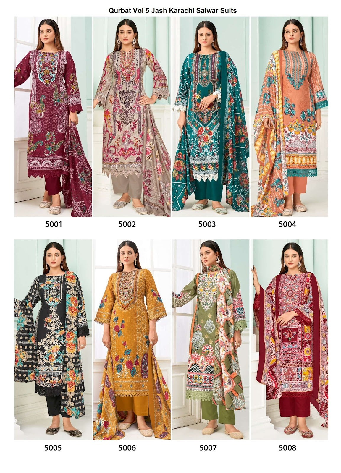 Qurbat Vol 5 Jash Cotton Karachi Salwar Suits Wholesale