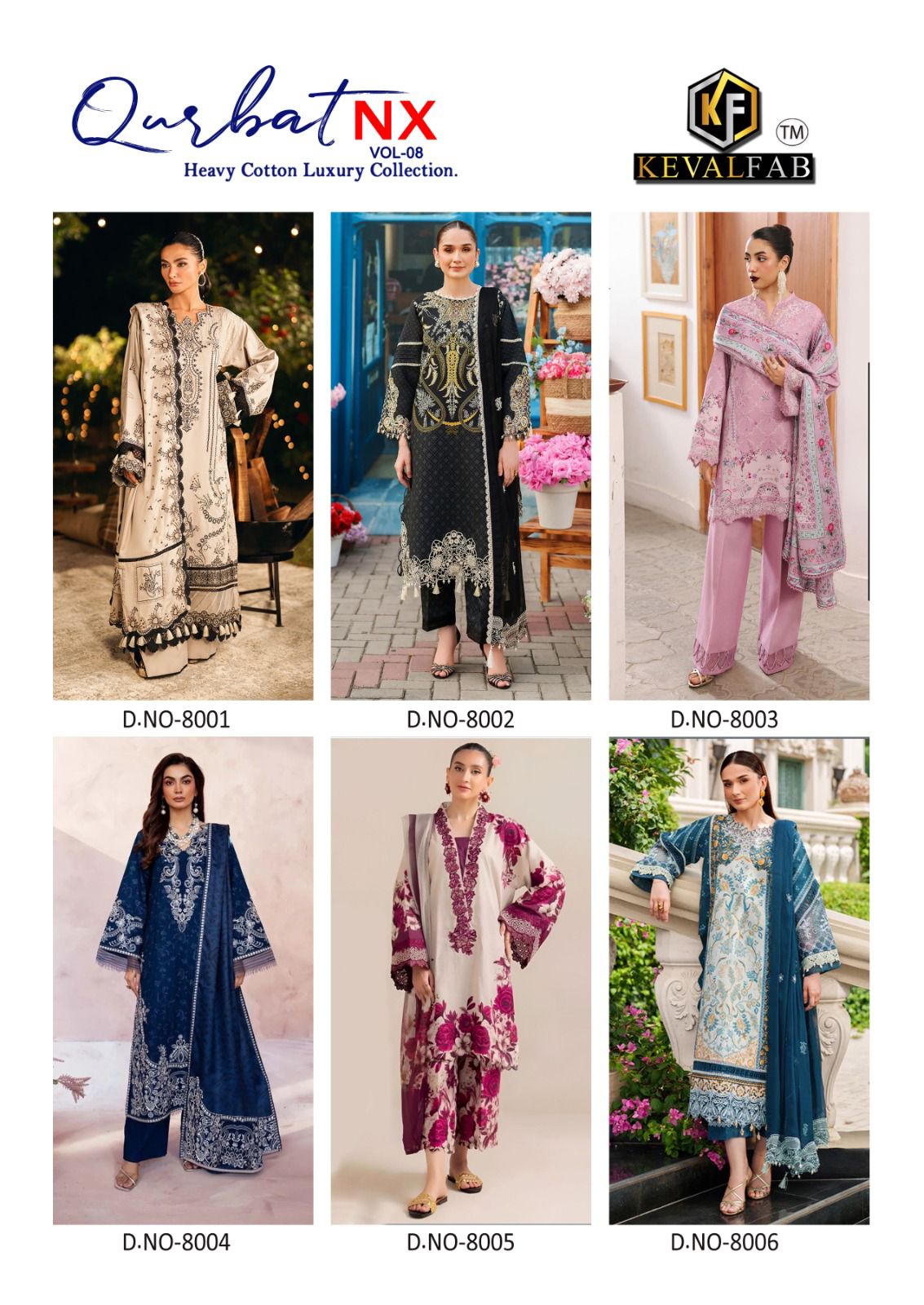 Qurbat Vol 8 Nx Keval Fab Cotton Karachi Salwar Suits Exporter Gujarat