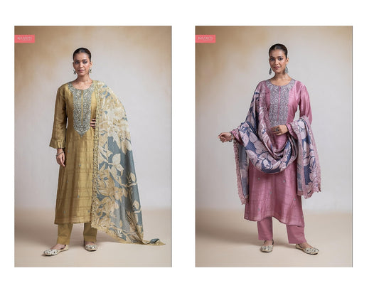 Qurveen Naariti Tussar Silk Pant Style Suits Manufacturer India