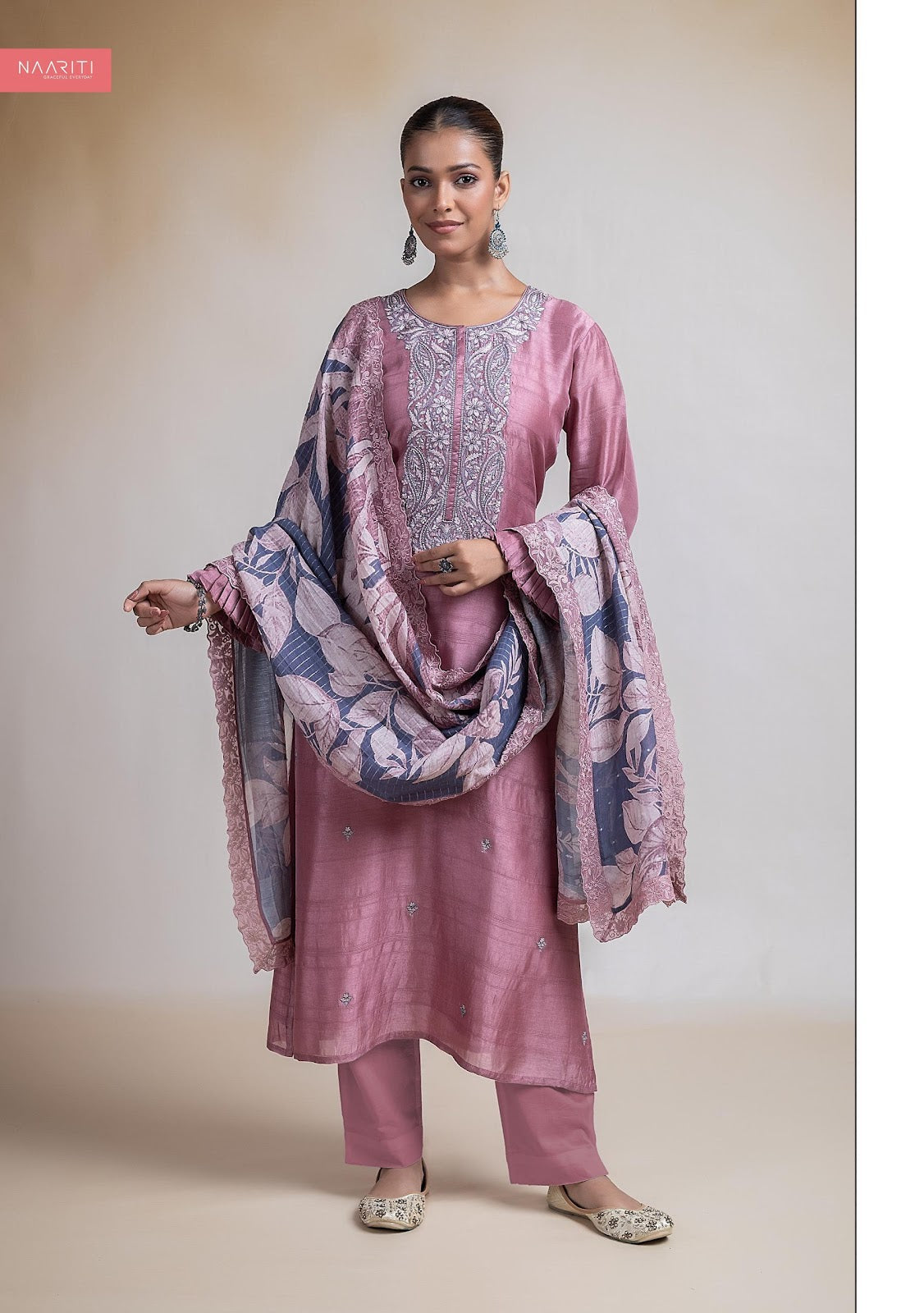 Qurveen Naariti Tussar Silk Pant Style Suits Manufacturer India