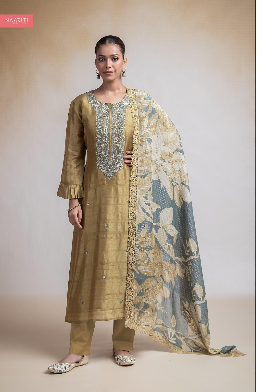 Qurveen Naariti Tussar Silk Pant Style Suits Manufacturer India