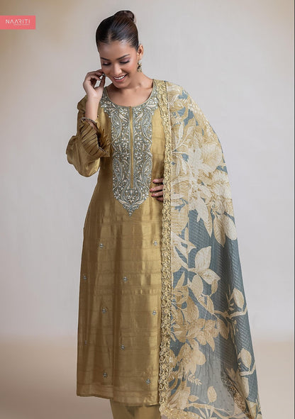 Qurveen Naariti Tussar Silk Pant Style Suits Manufacturer India