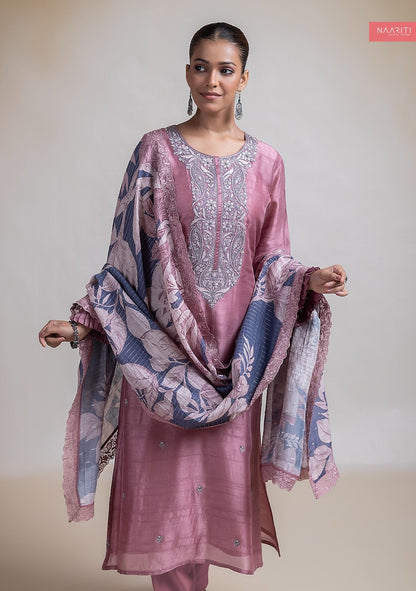 Qurveen Naariti Tussar Silk Pant Style Suits Manufacturer India