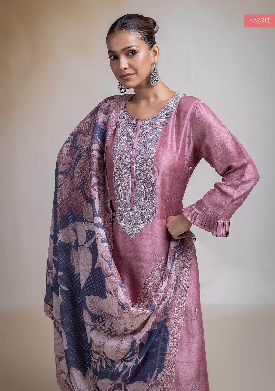 Qurveen Naariti Tussar Silk Pant Style Suits Manufacturer India