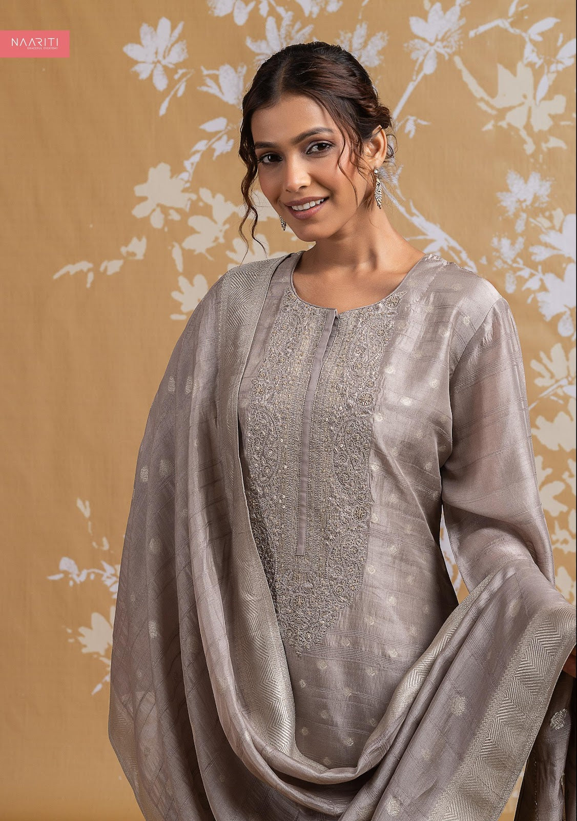 Qusdeet Naariti Silk Jacquard Pant Style Suits Supplier Gujarat