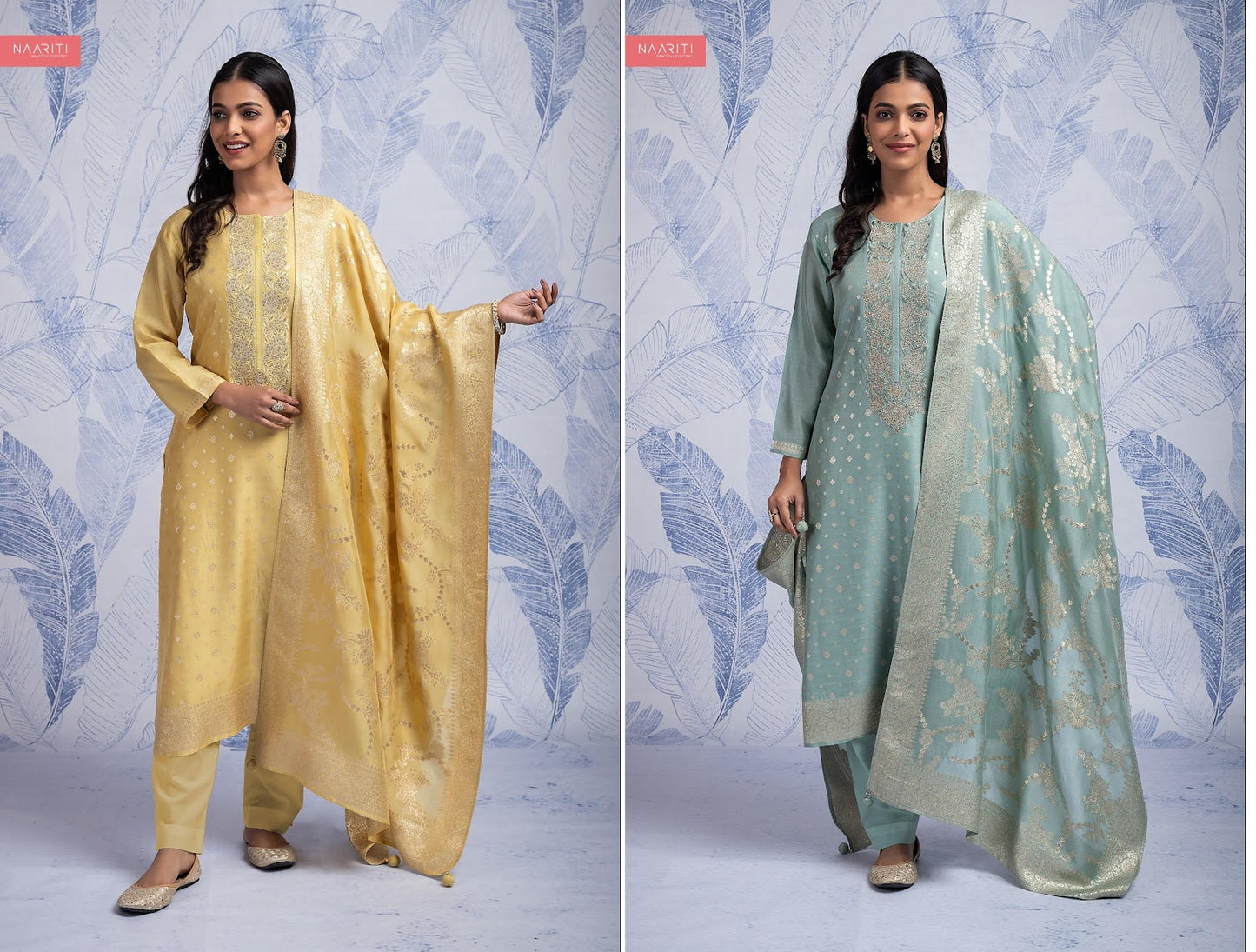 Qusha Naariti Silk Jacquard Pant Style Suits Manufacturer