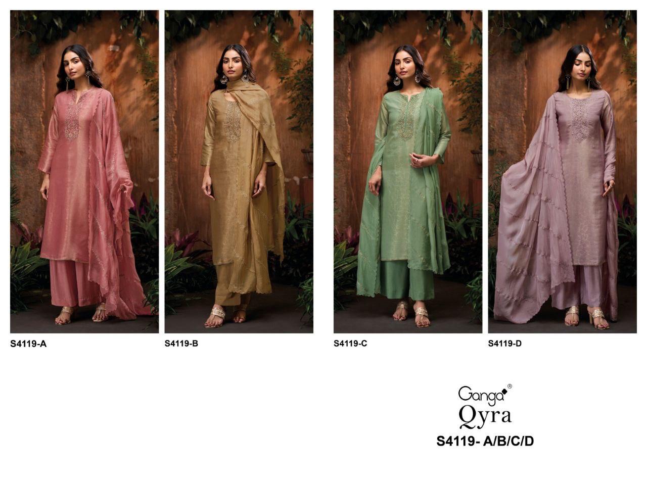 Qyra 4119 Ganga Pure Bemberg Pant Style Suits Manufacturer