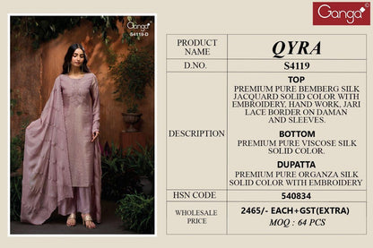 Qyra 4119 Ganga Pure Bemberg Pant Style Suits Manufacturer