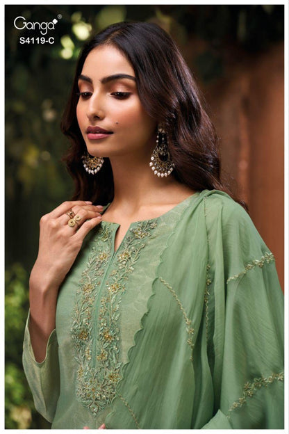 Qyra 4119 Ganga Pure Bemberg Pant Style Suits Manufacturer