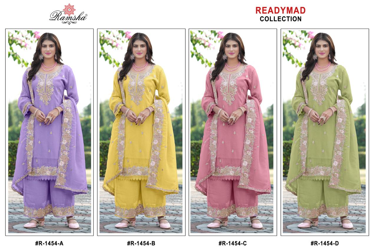 R-1454 Nx Ramsha Pakistani Readymade Suits Supplier