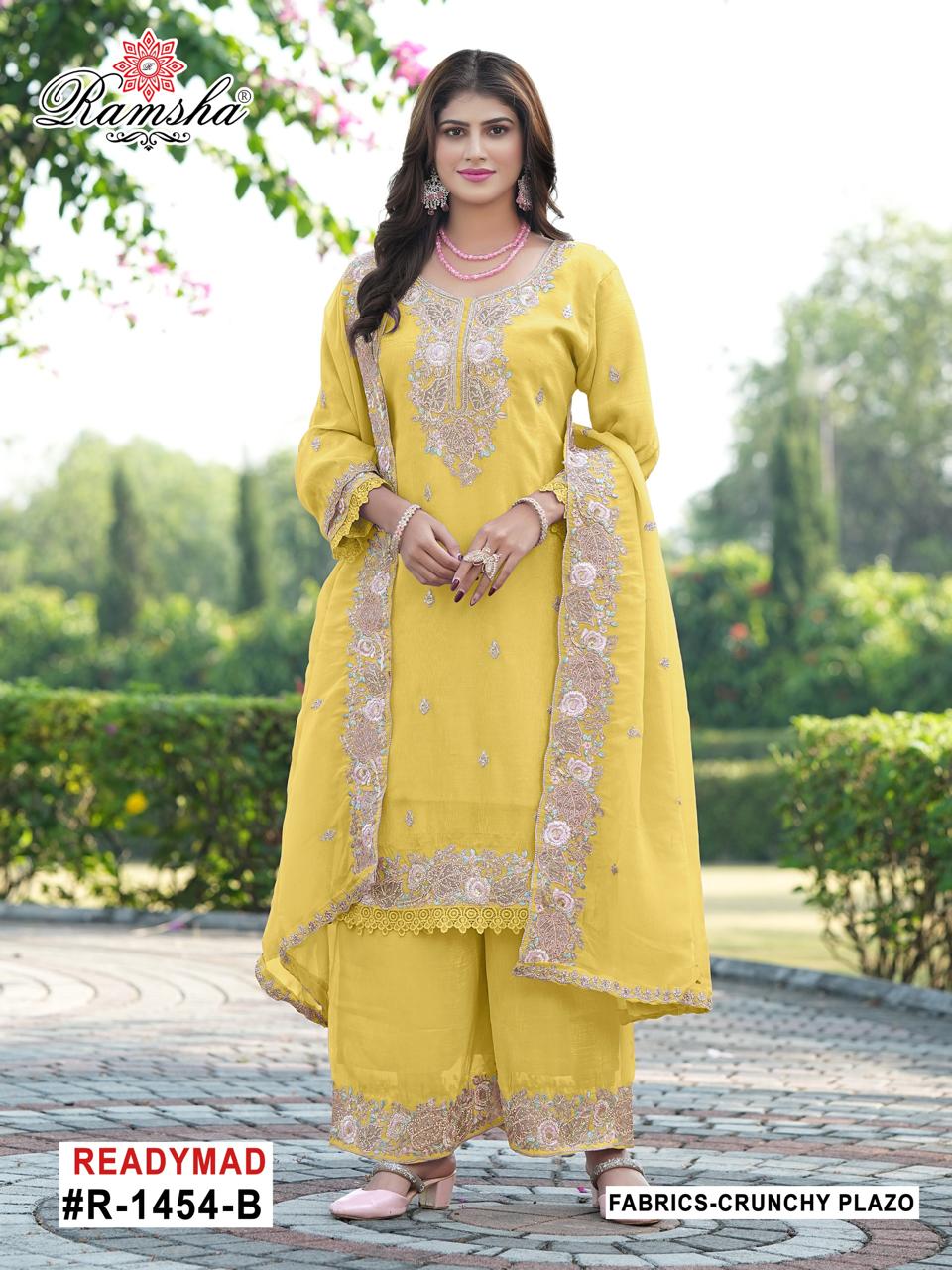 R-1454 Nx Ramsha Pakistani Readymade Suits Supplier