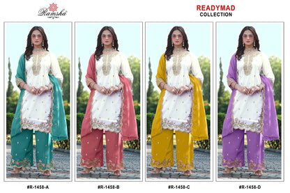 R-1458 Nx Ramsha Pakistani Readymade Suits Manufacturer