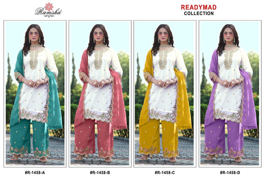 R-1458 Nx Ramsha Pakistani Readymade Suits Manufacturer