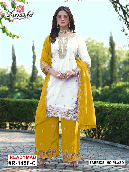 R-1458 Nx Ramsha Pakistani Readymade Suits Manufacturer