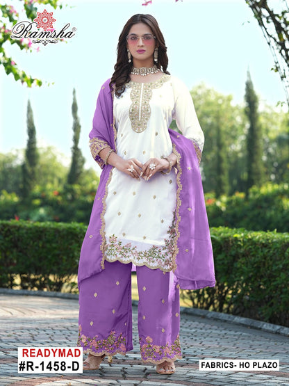 R-1458 Nx Ramsha Pakistani Readymade Suits Manufacturer