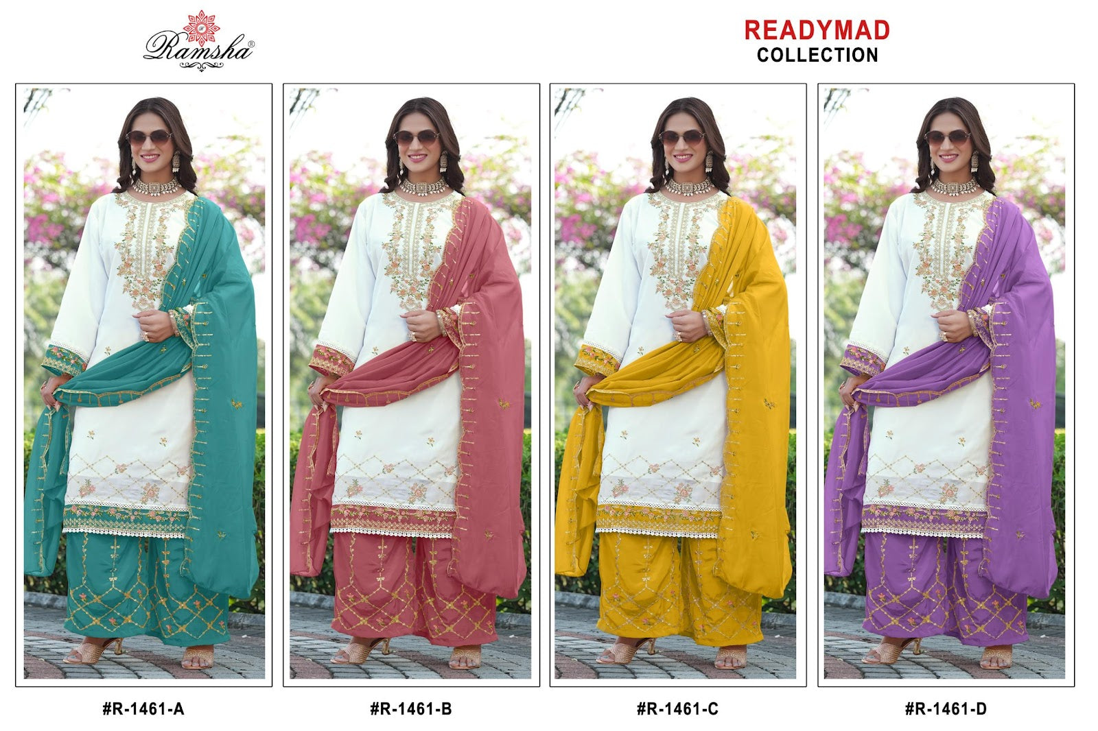R-1461 Nx Ramsha Pakistani Readymade Suits Exporter