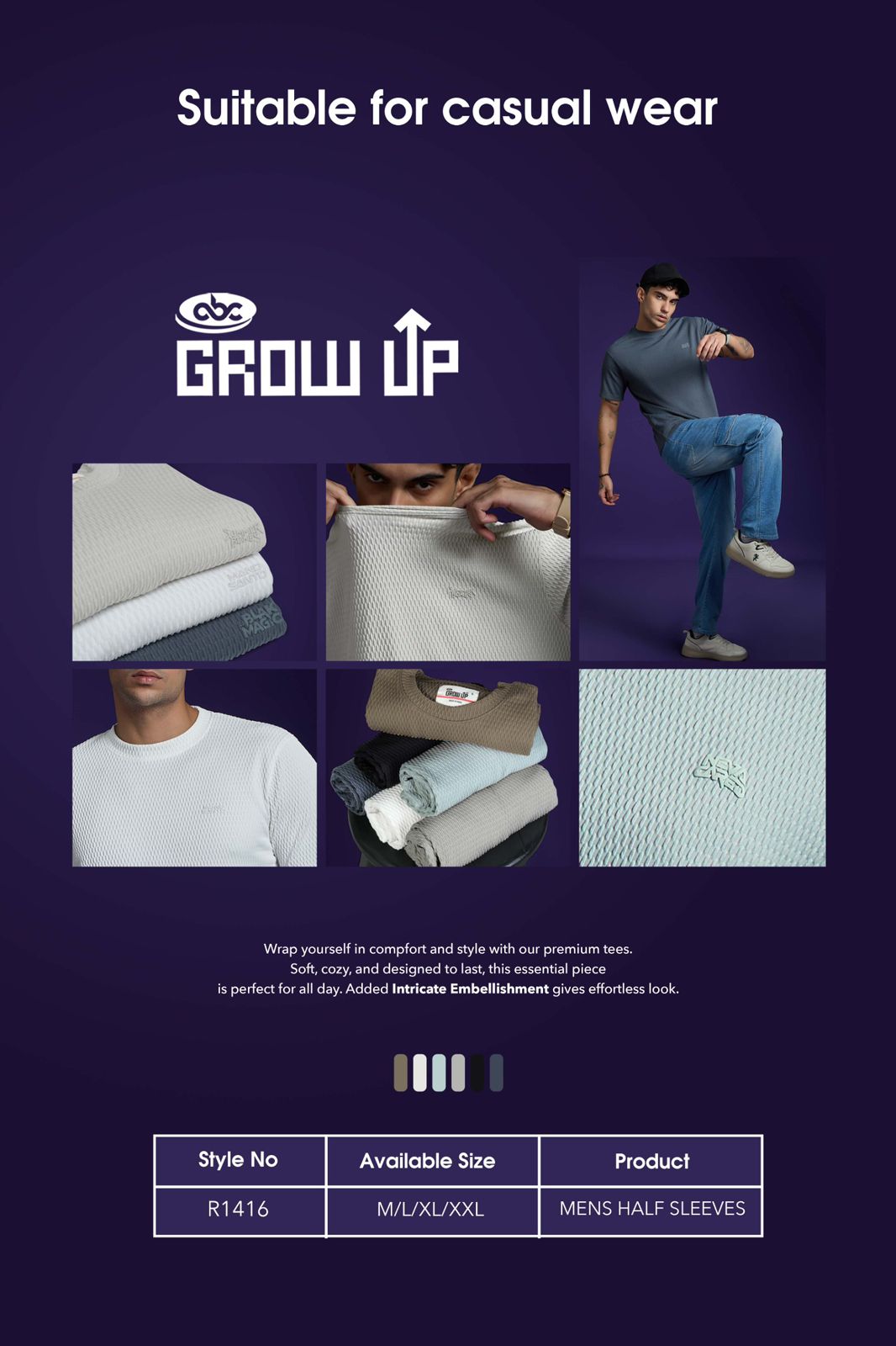 R1416 Growup Imported Mens Tshirts Wholesale Price