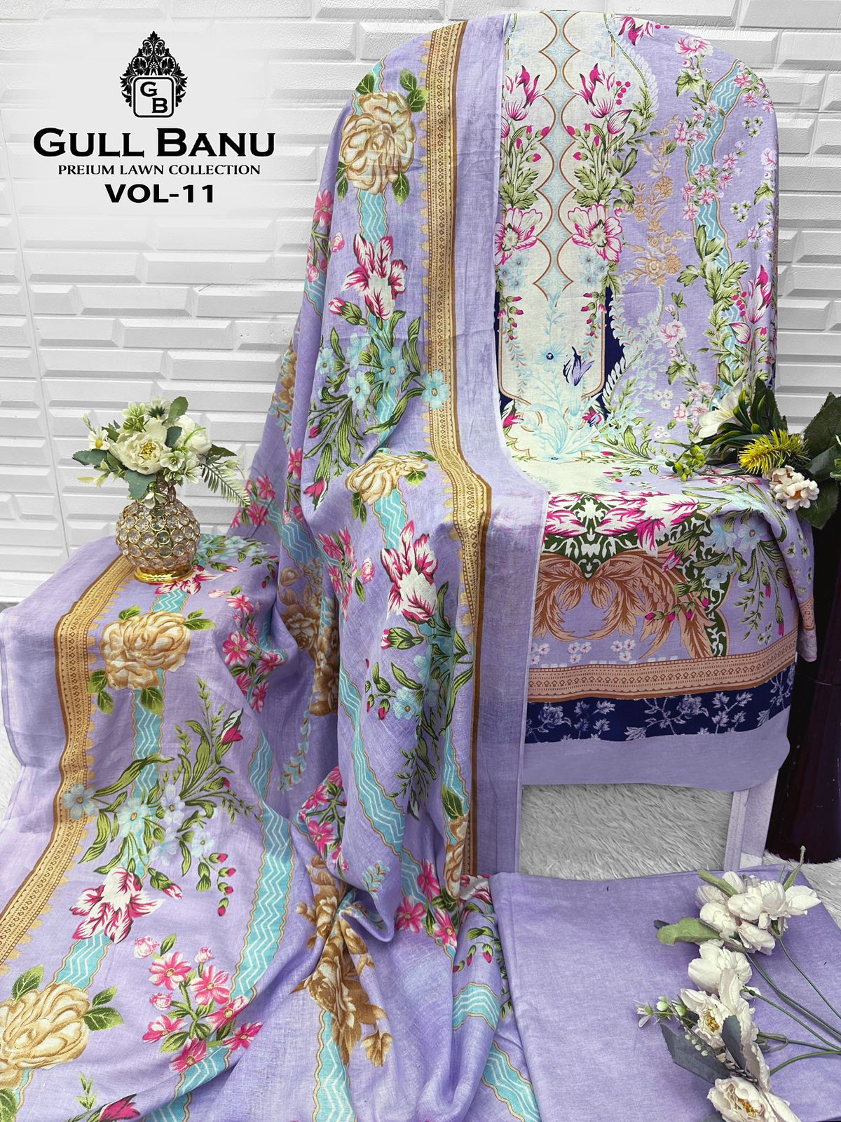 Gull Banu Vol 11 Premium Lawn Open pic Collection Gul Ahmed Karachi Salwar Suits Manufacturer