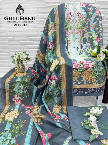 Gull Banu Vol 11 Premium Lawn Open pic Collection Gul Ahmed Karachi Salwar Suits Manufacturer