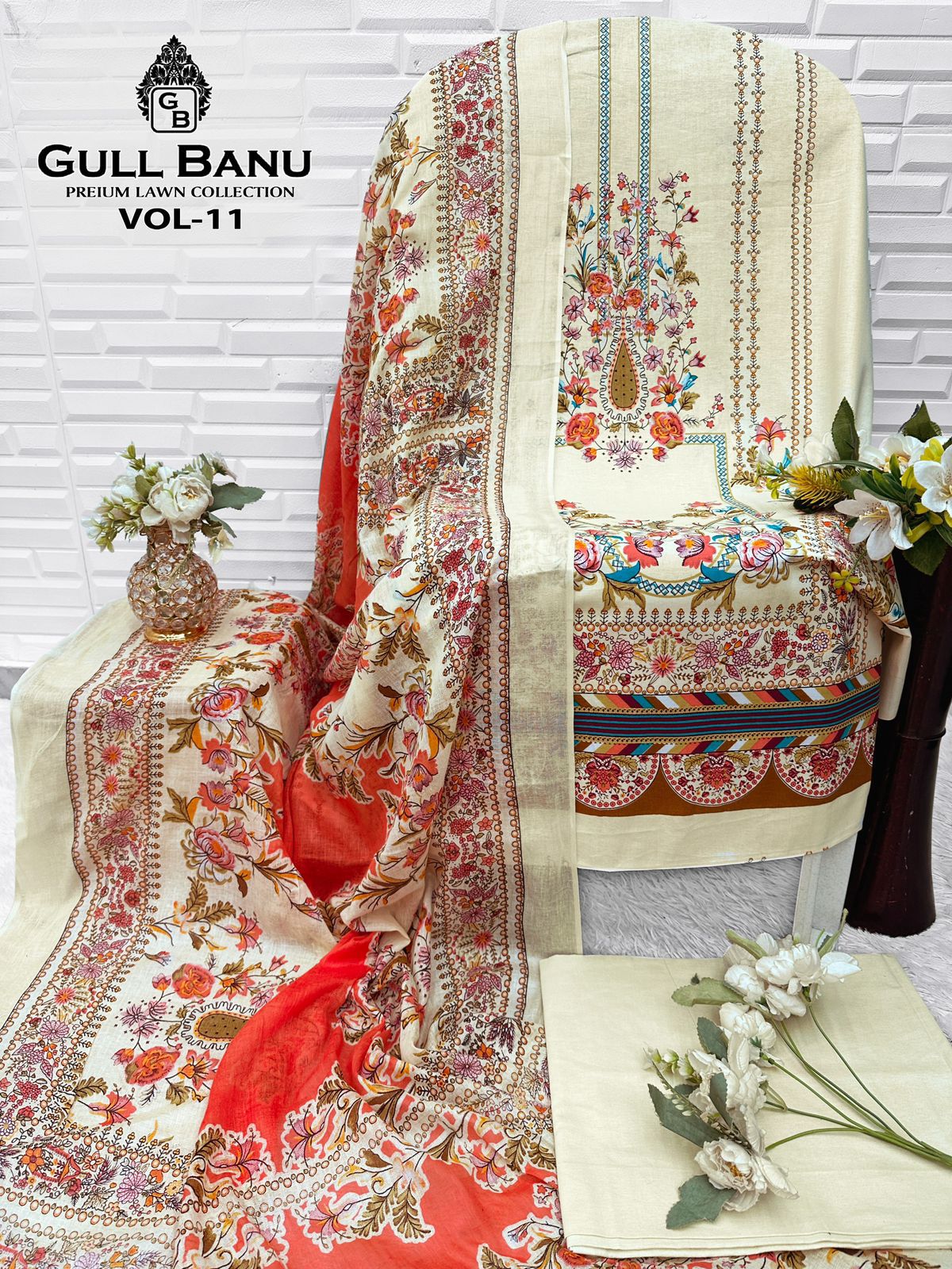 Gull Banu Vol 11 Premium Lawn Open pic Collection Gul Ahmed Karachi Salwar Suits Manufacturer