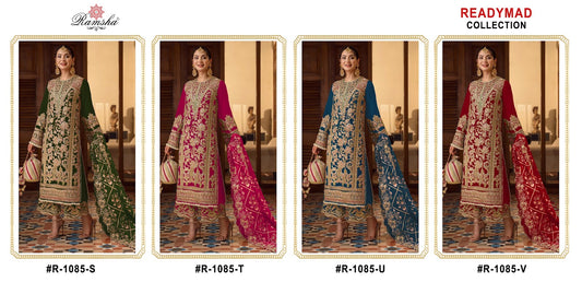 R 1085 Stuv Ramsha Georgette Pakistani Readymade Suits Supplier Ahmedabad