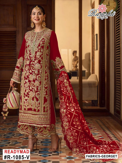 R 1085 Stuv Ramsha Georgette Pakistani Readymade Suits Supplier Ahmedabad